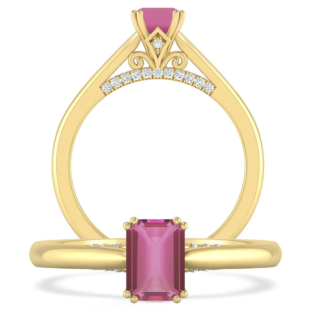 Yellow Gold - Pink Tourmaline