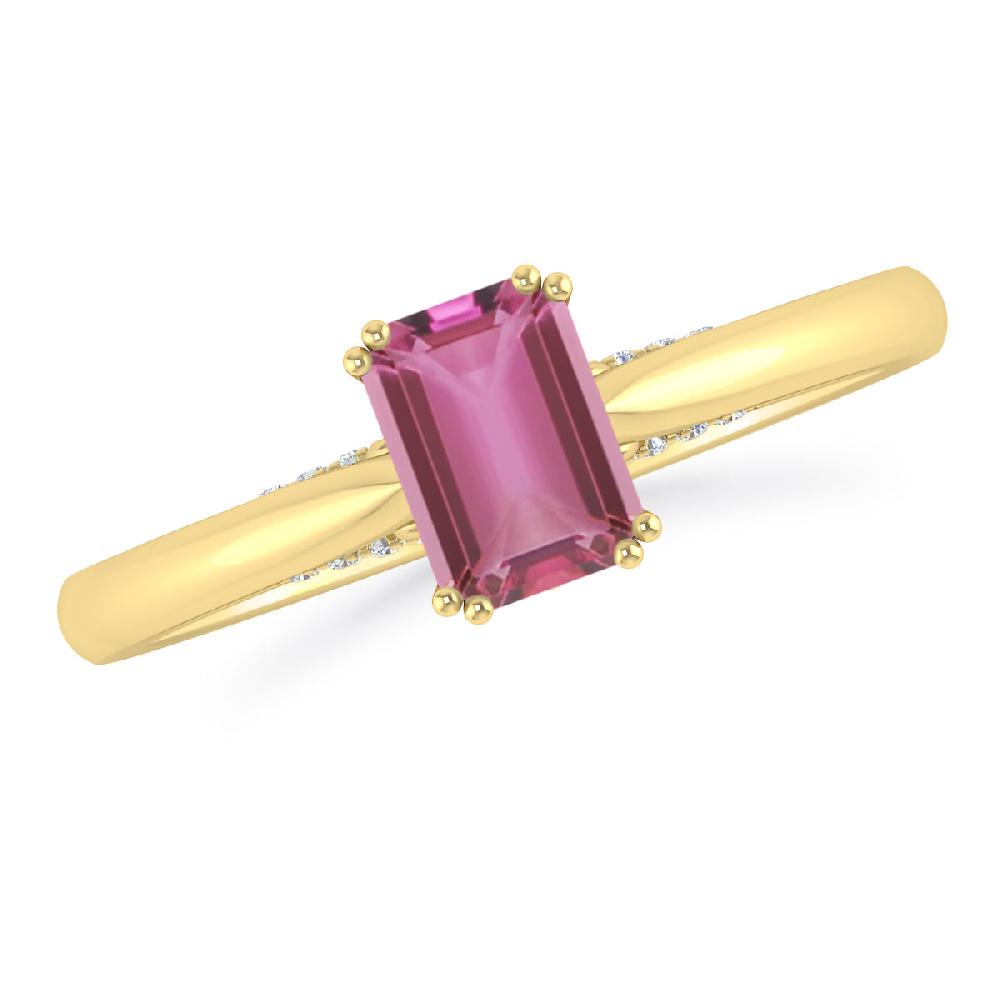 Yellow Gold - Pink Tourmaline