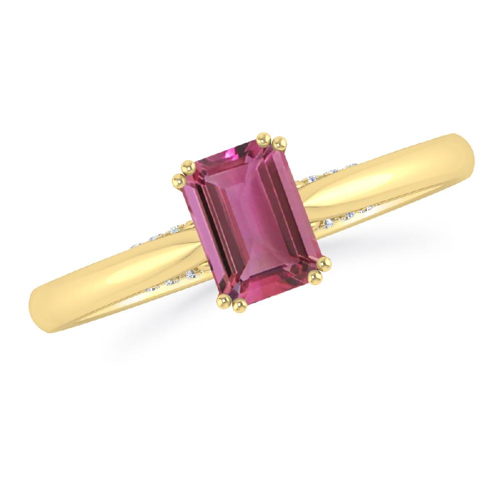 Yellow Gold - Pink Tourmaline