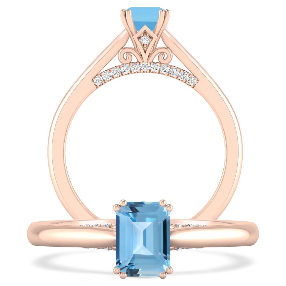 Rose Gold - Blue Topaz