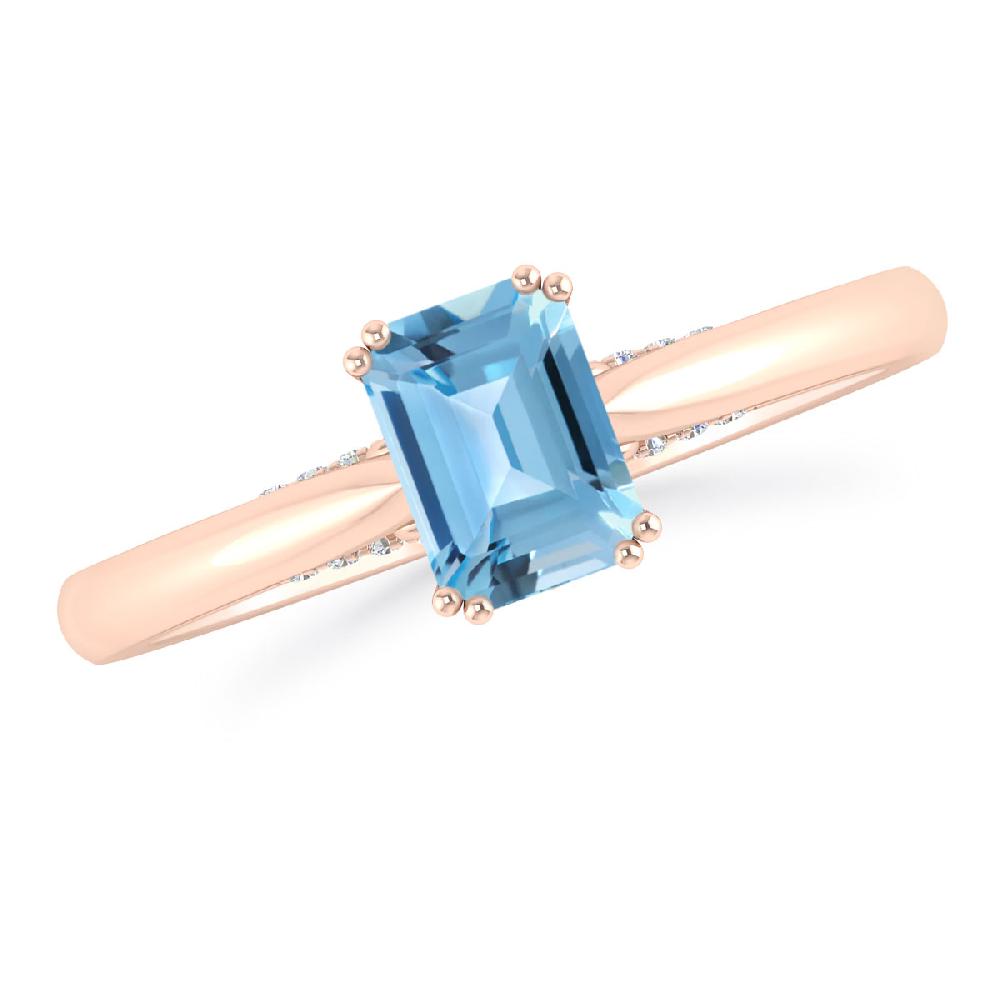 Rose Gold - Blue Topaz