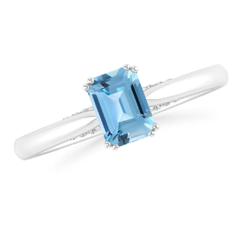 White Gold - Blue Topaz