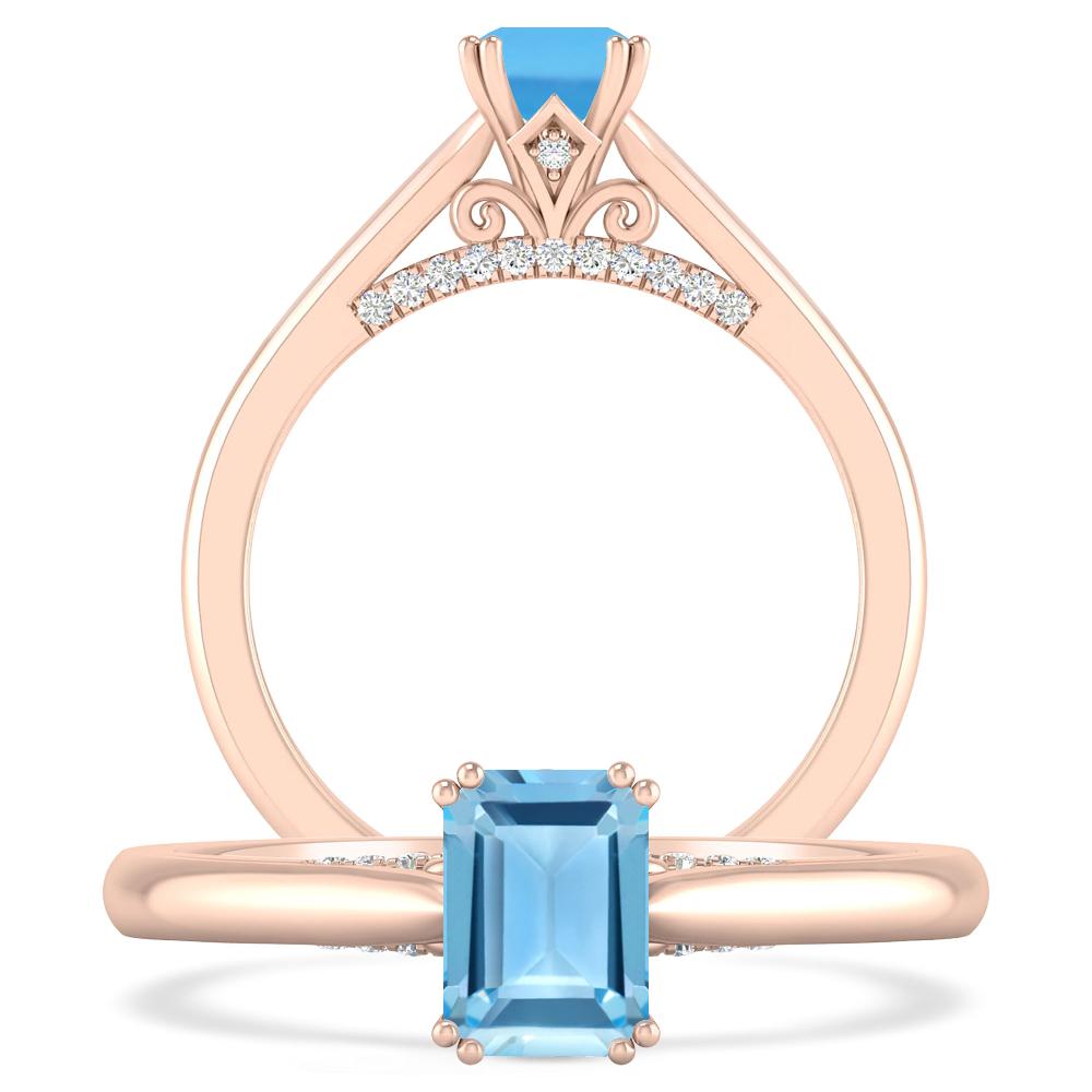 Rose Gold - Blue Topaz