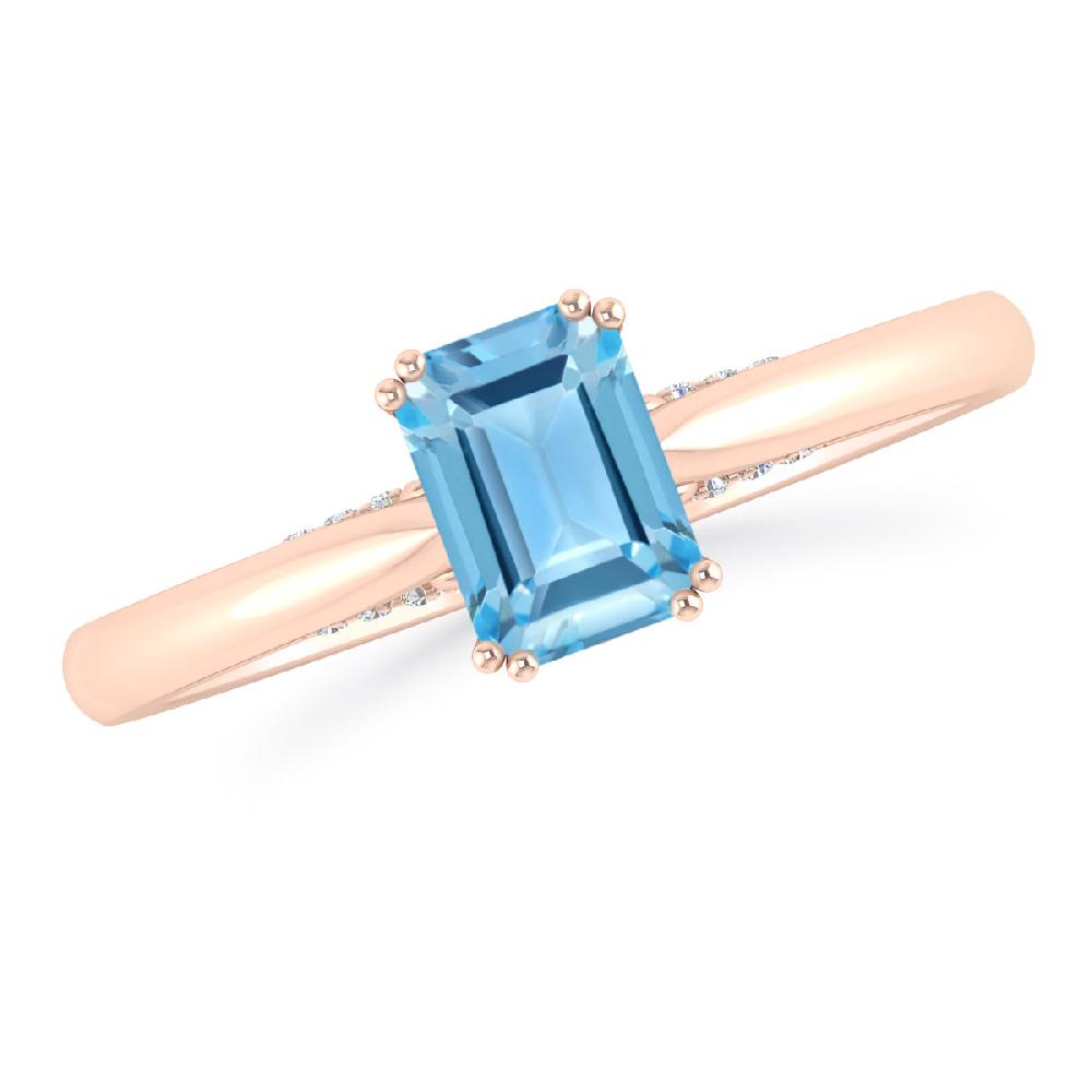 Rose Gold - Blue Topaz