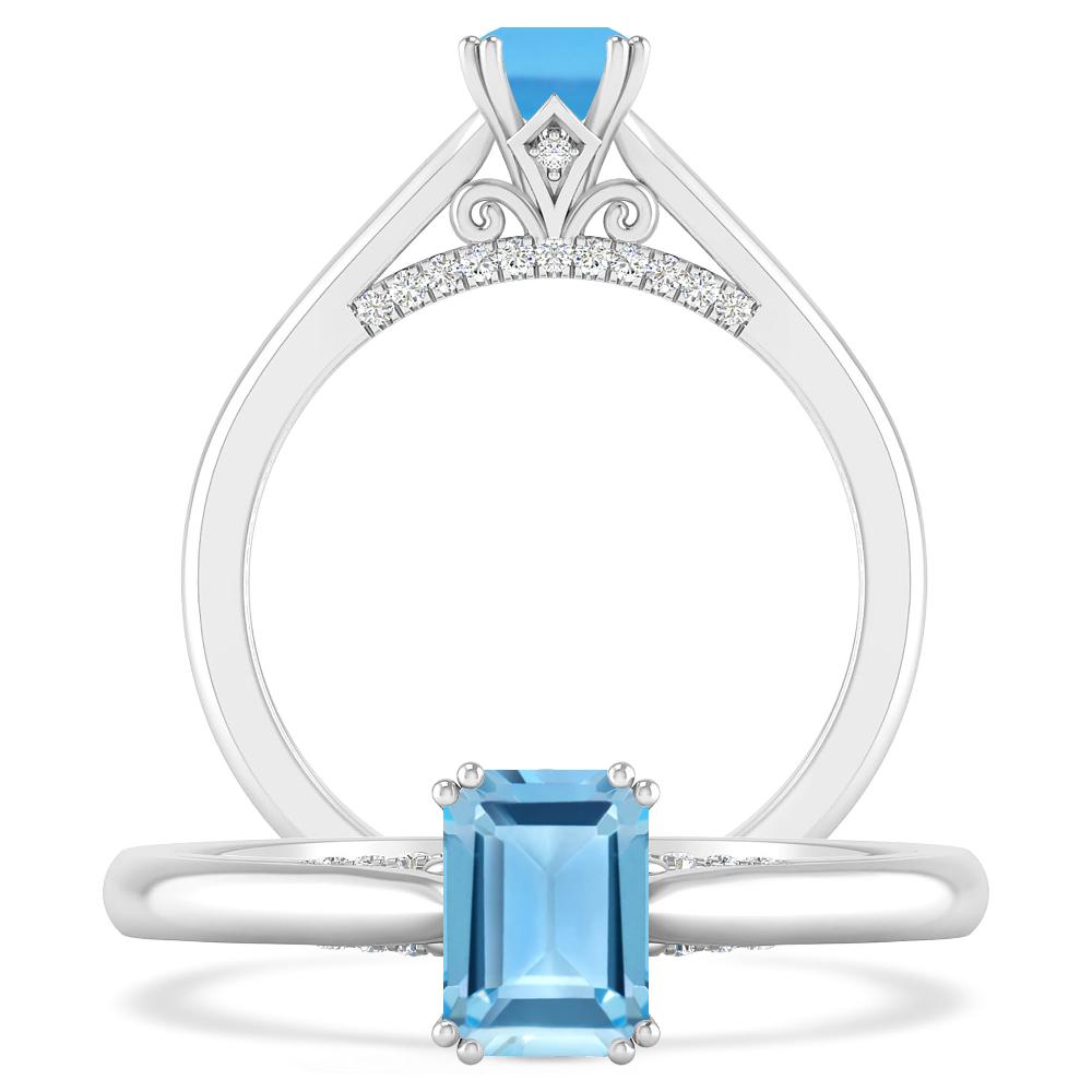 White Gold - Blue Topaz