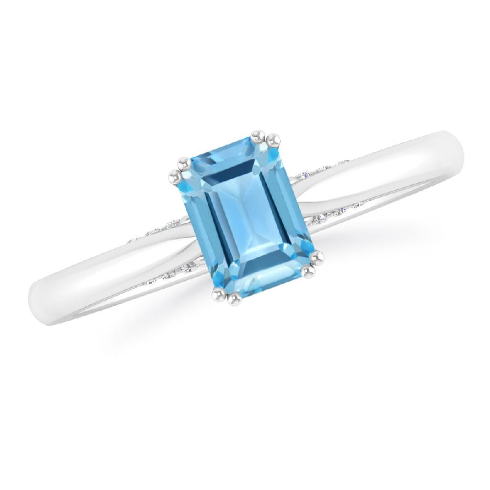 White Gold - Blue Topaz