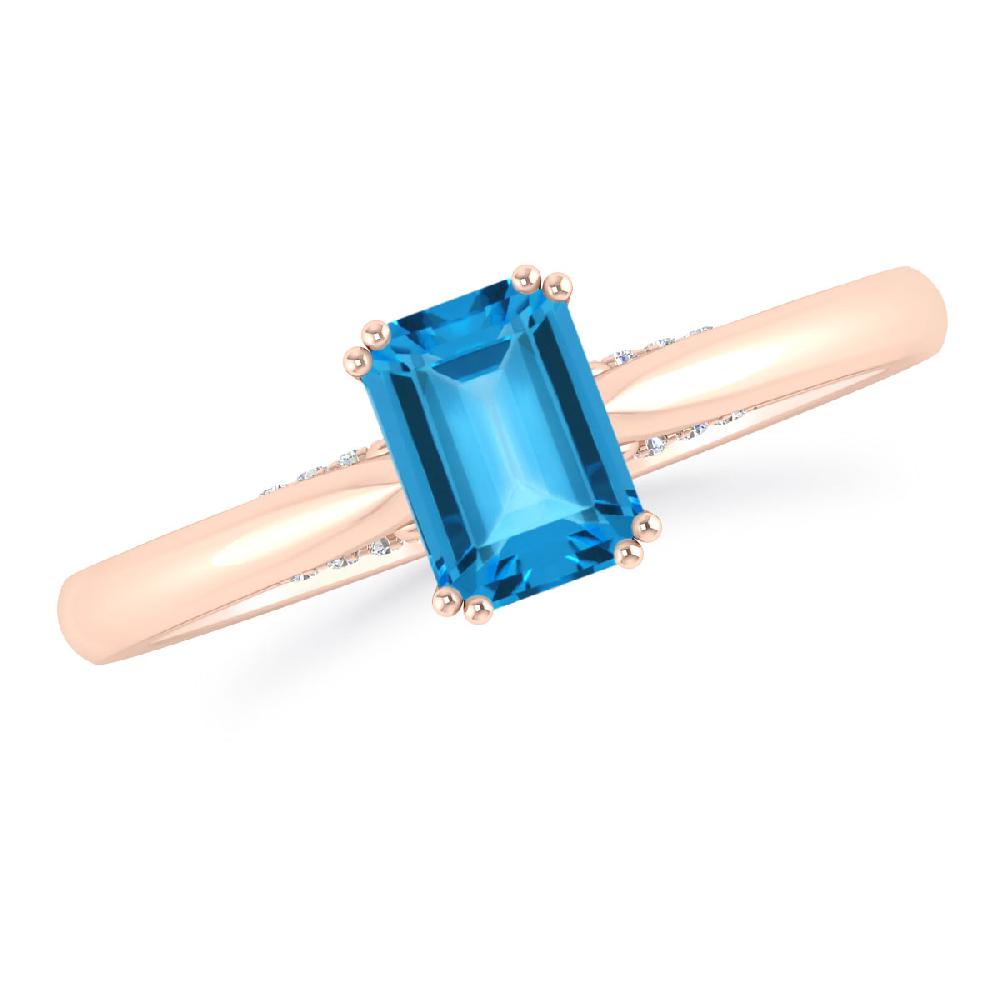 Rose Gold - Blue Topaz