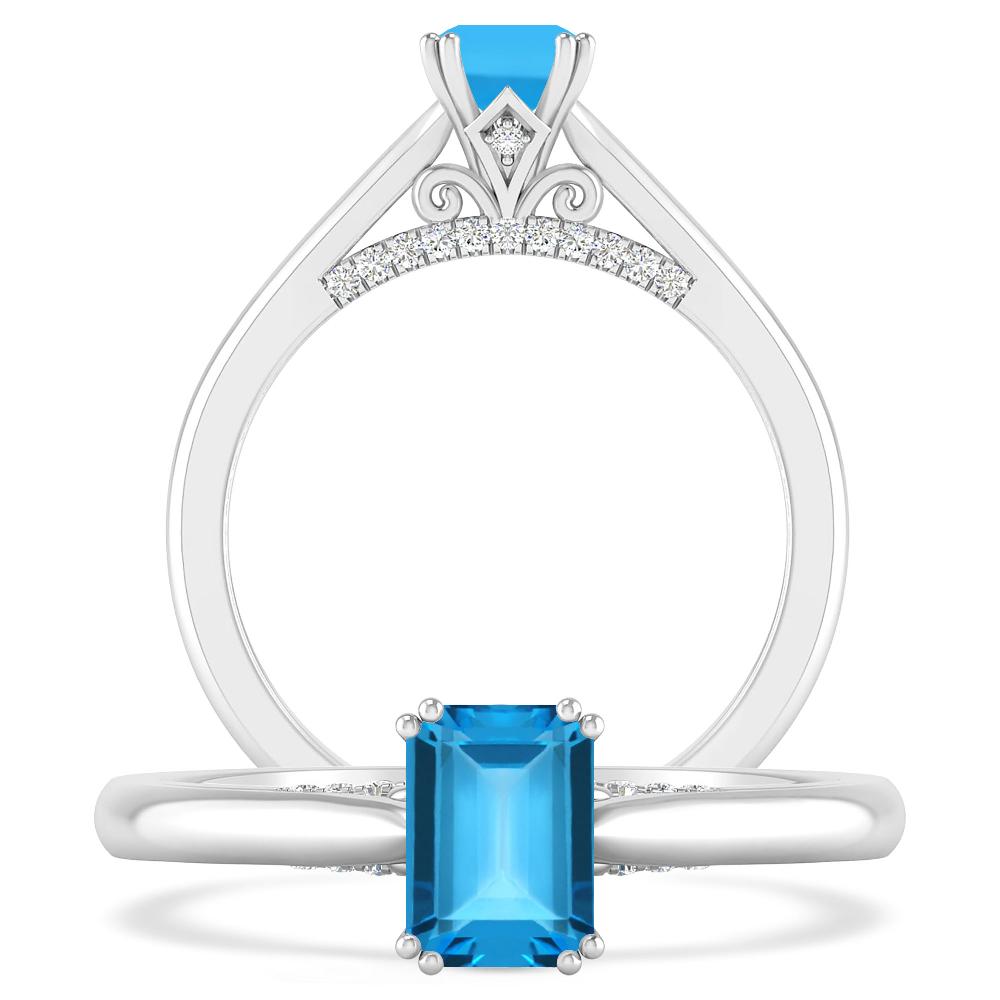 White Gold - Blue Topaz