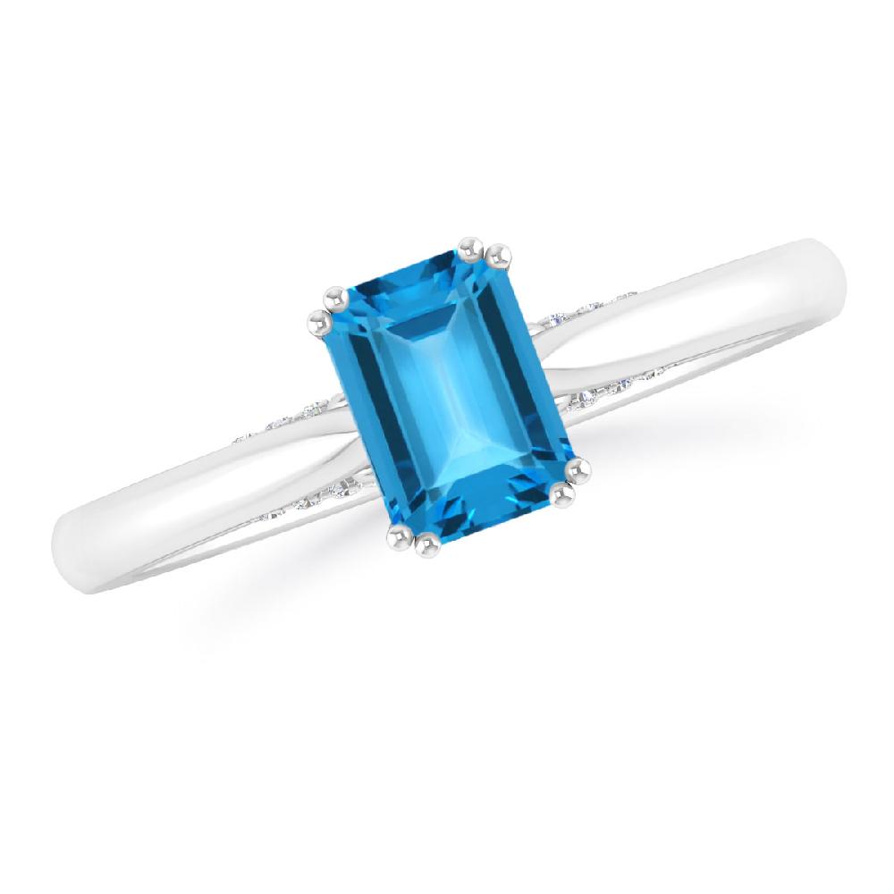 White Gold - Blue Topaz