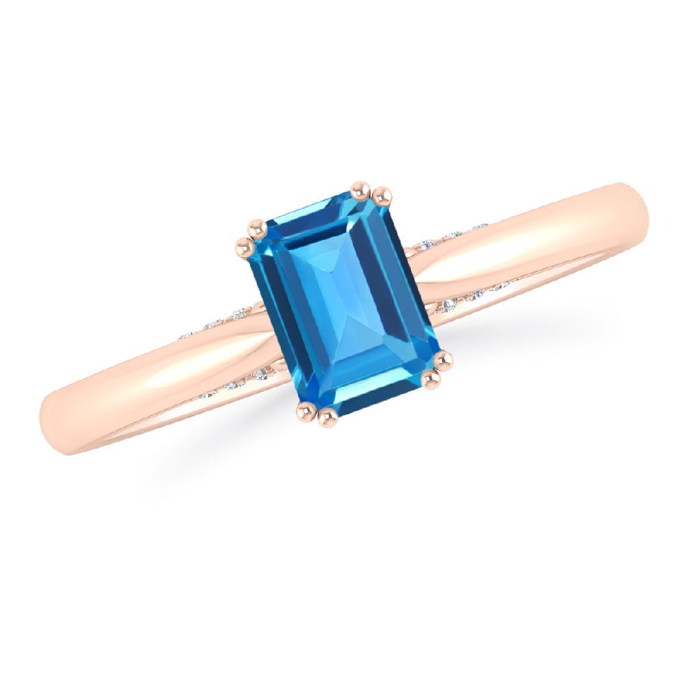 Rose Gold - Blue Topaz