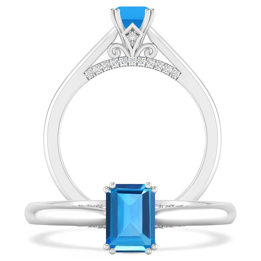 White Gold - Blue Topaz