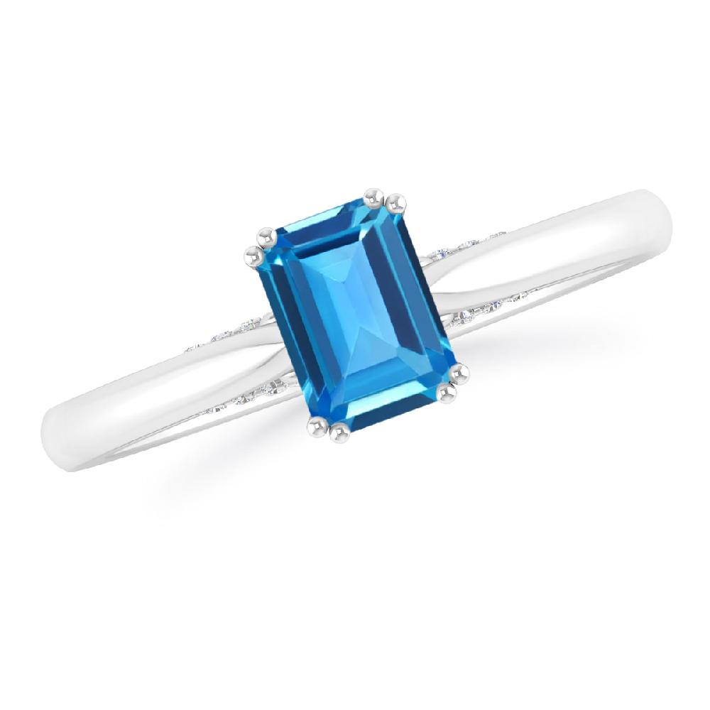 White Gold - Blue Topaz