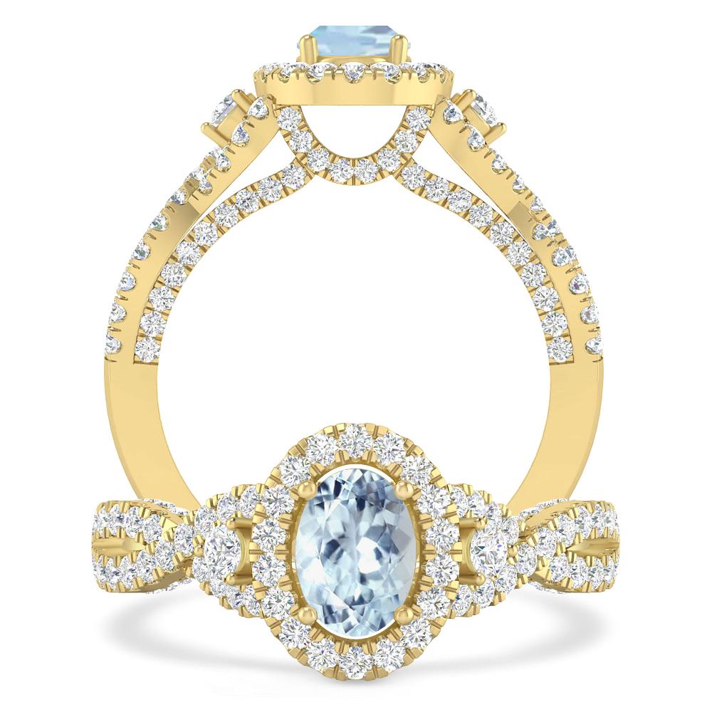 Yellow Gold - Aquamarine