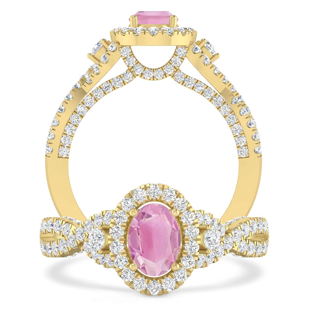 Yellow Gold - Pink Tourmaline