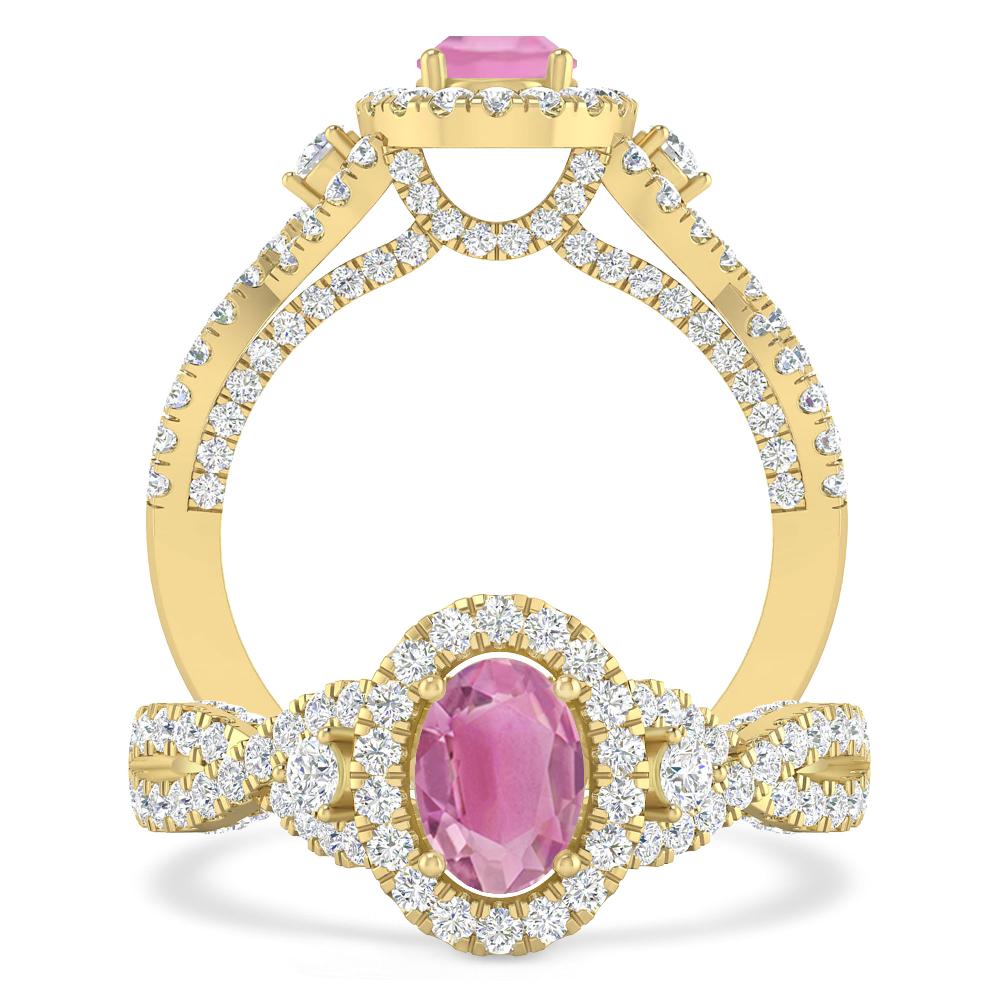 Yellow Gold - Pink Tourmaline