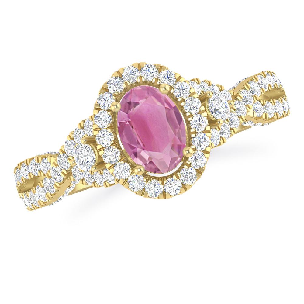 Yellow Gold - Pink Tourmaline