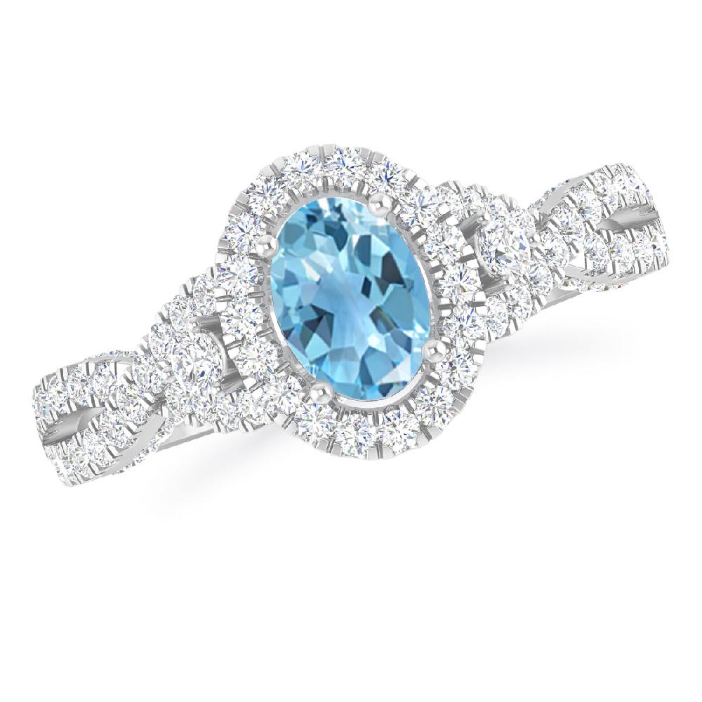 White Gold - Blue Topaz