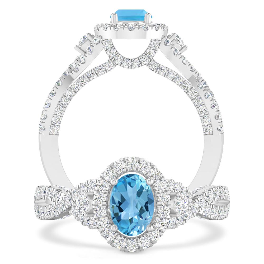 White Gold - Blue Topaz