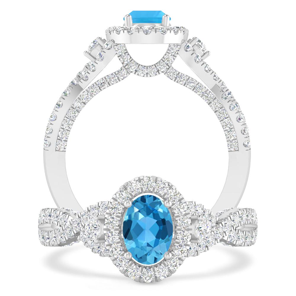 White Gold - Blue Topaz