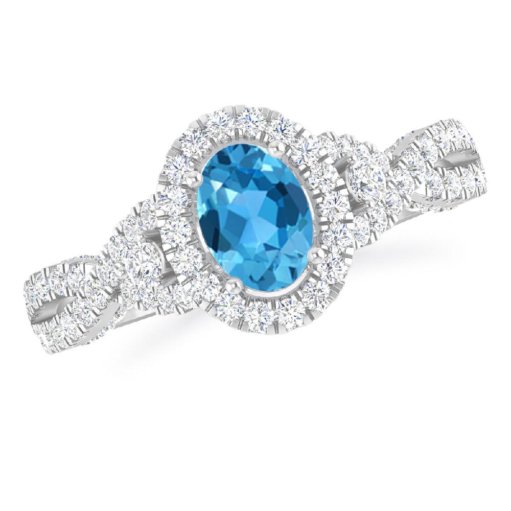 White Gold - Blue Topaz