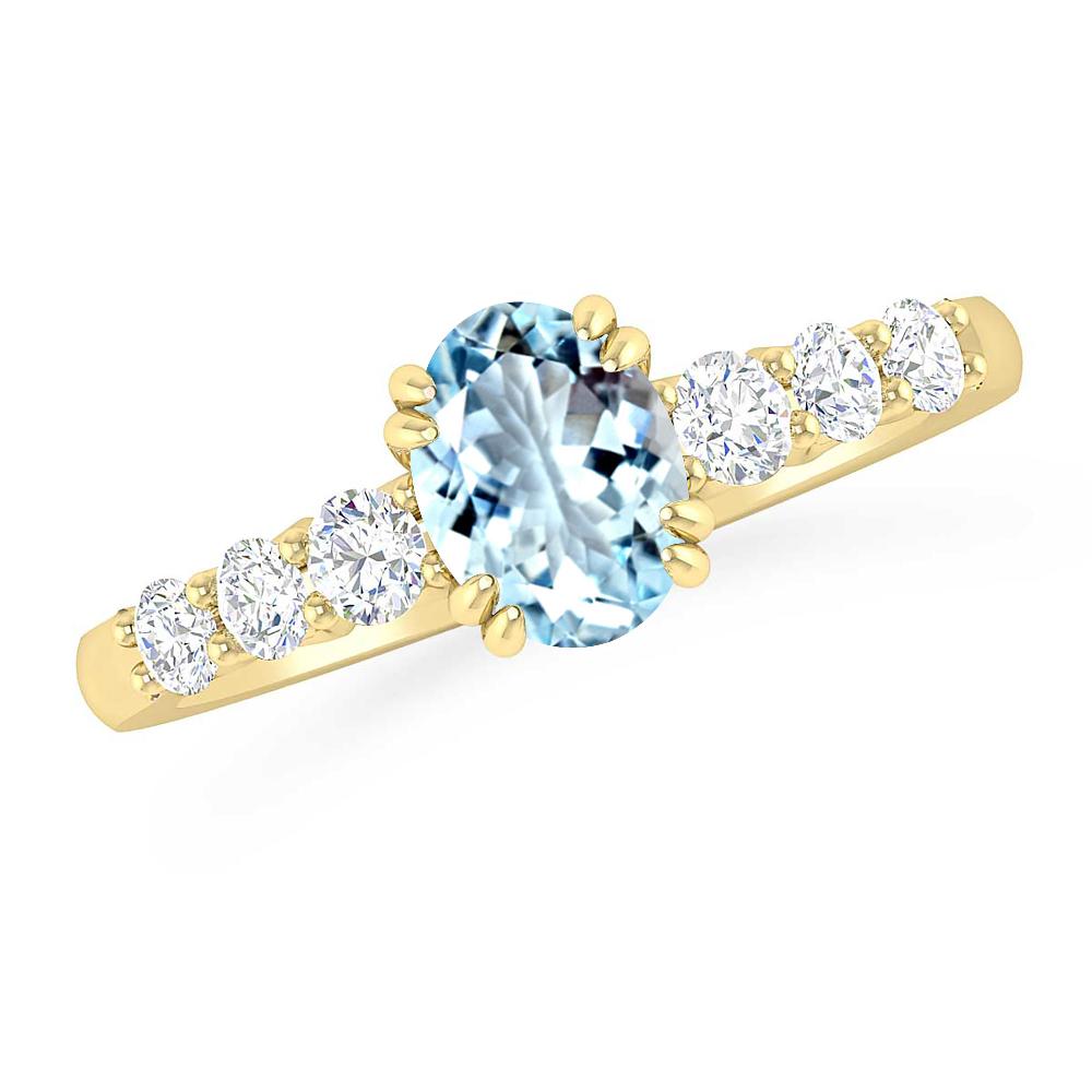 Yellow Gold - Aquamarine