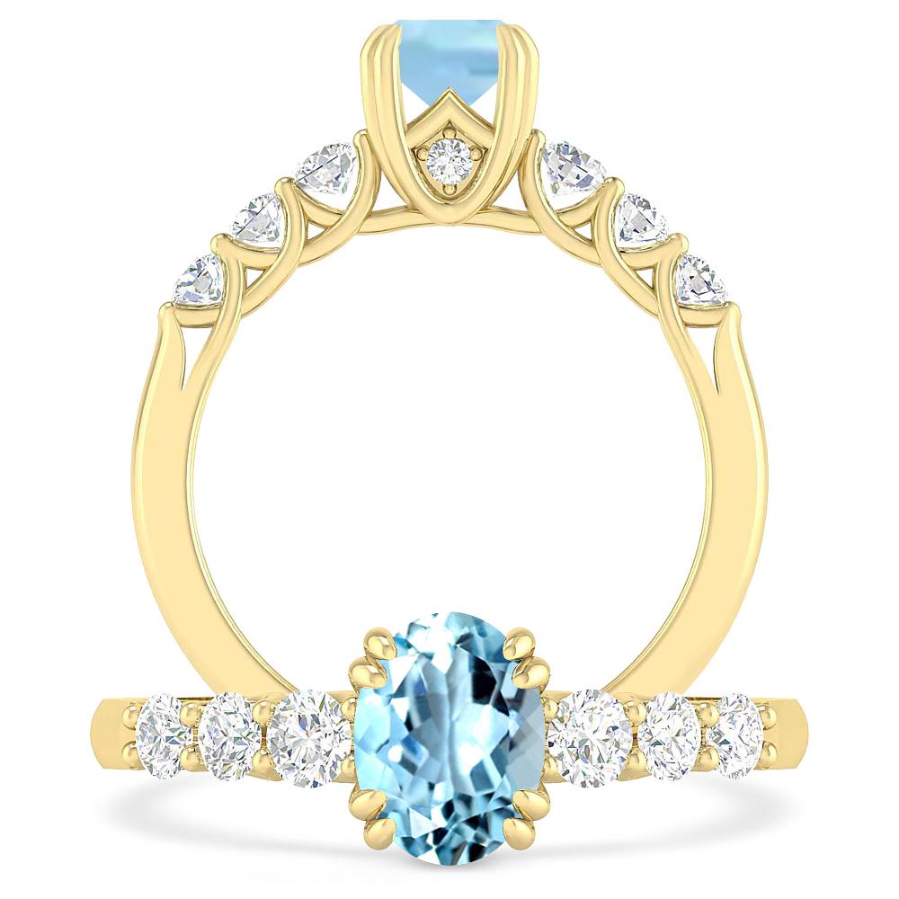 Yellow Gold - Aquamarine