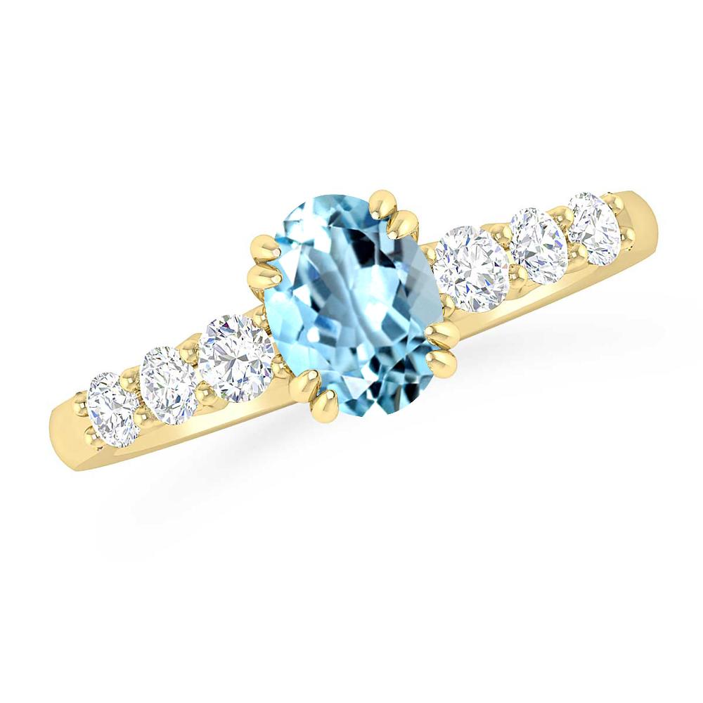 Yellow Gold - Aquamarine