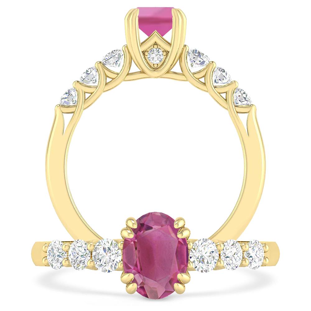 Yellow Gold - Pink Tourmaline