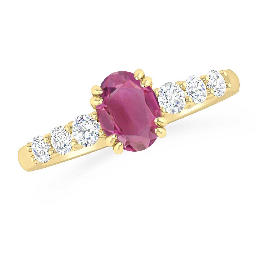 Yellow Gold - Pink Tourmaline