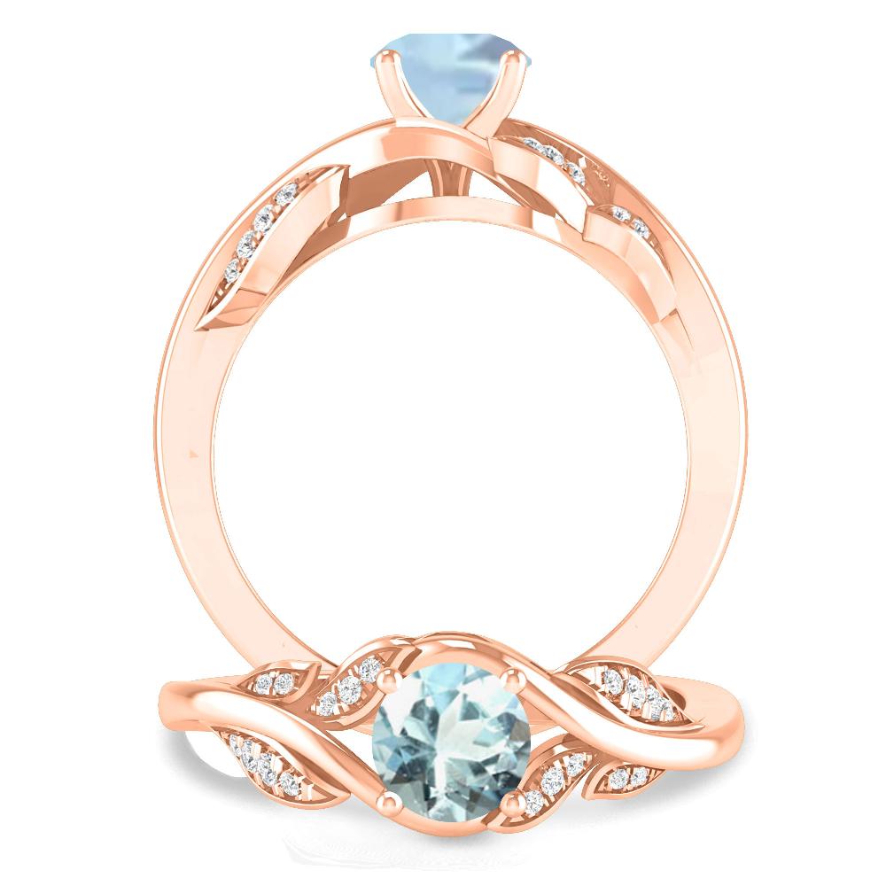 Rose Gold - Aquamarine