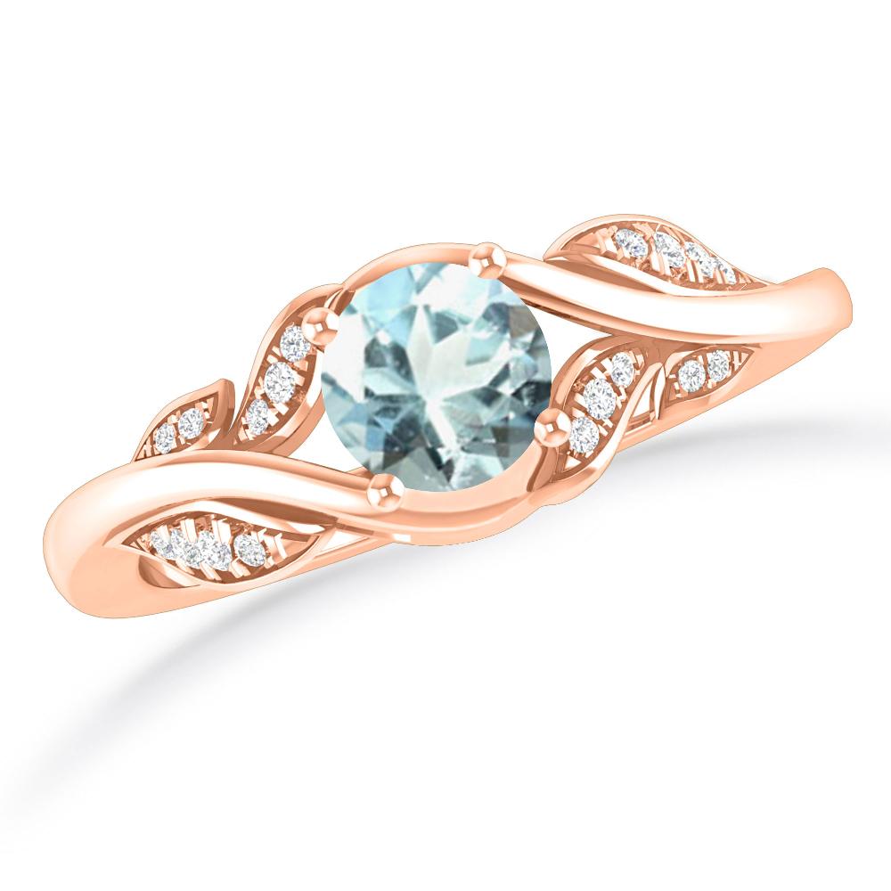 Rose Gold - Aquamarine