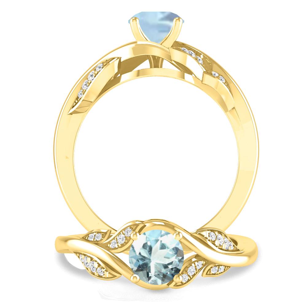 Yellow Gold - Aquamarine