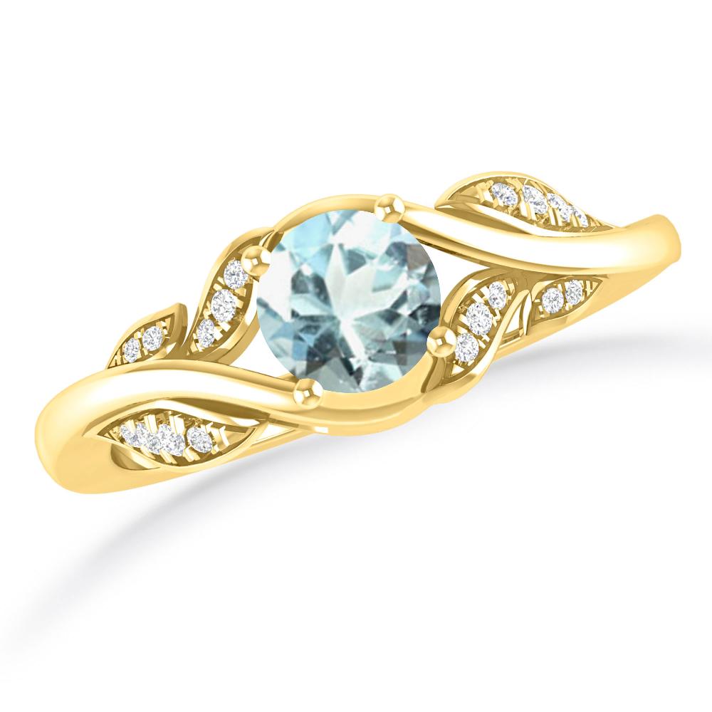 Yellow Gold - Aquamarine