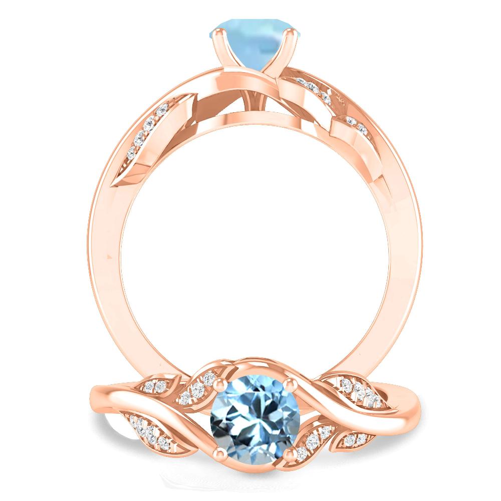 Rose Gold - Aquamarine