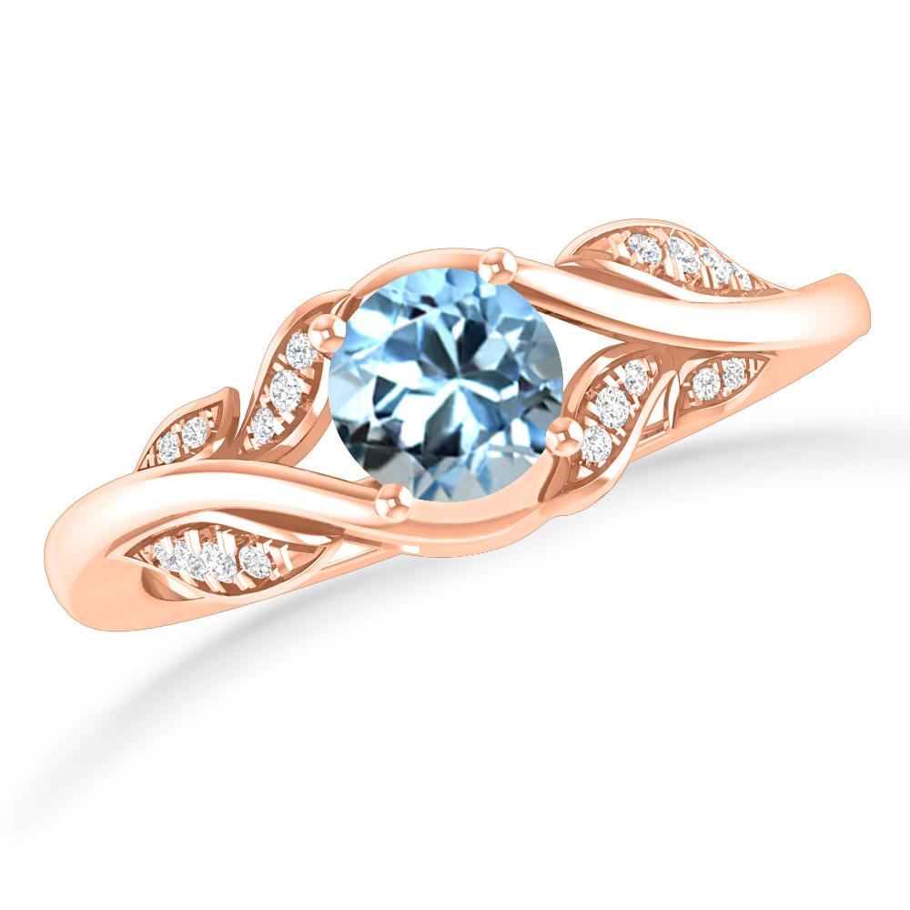 Rose Gold - Aquamarine