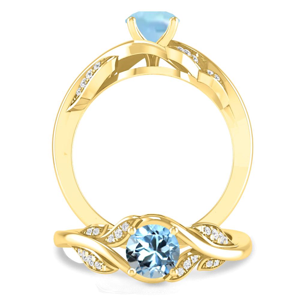 Yellow Gold - Aquamarine