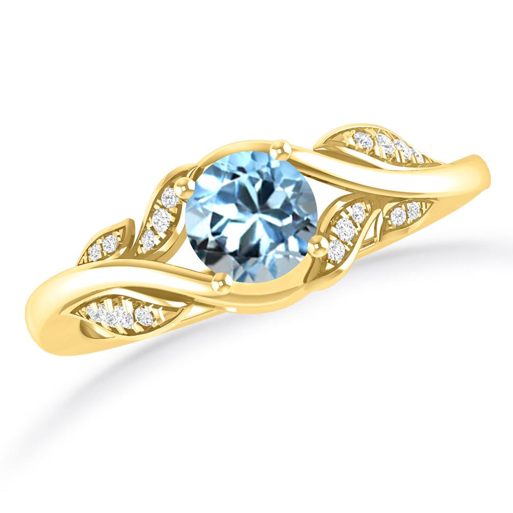 Yellow Gold - Aquamarine