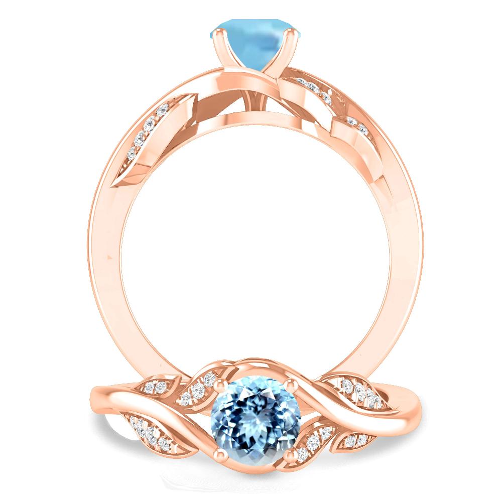 Rose Gold - Aquamarine