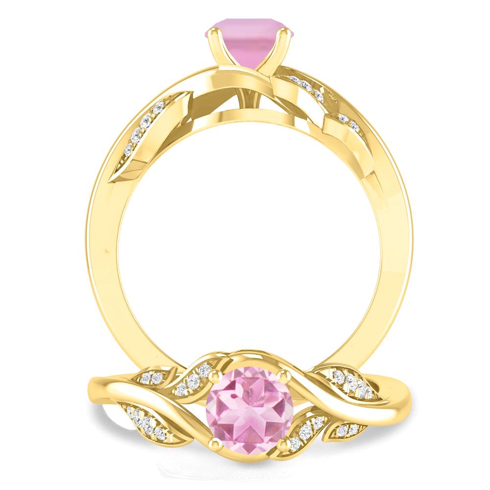 Yellow Gold - Pink Tourmaline