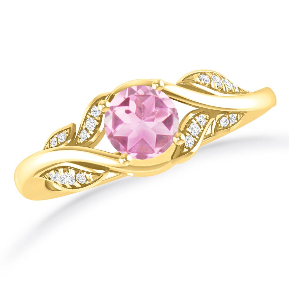 Yellow Gold - Pink Tourmaline