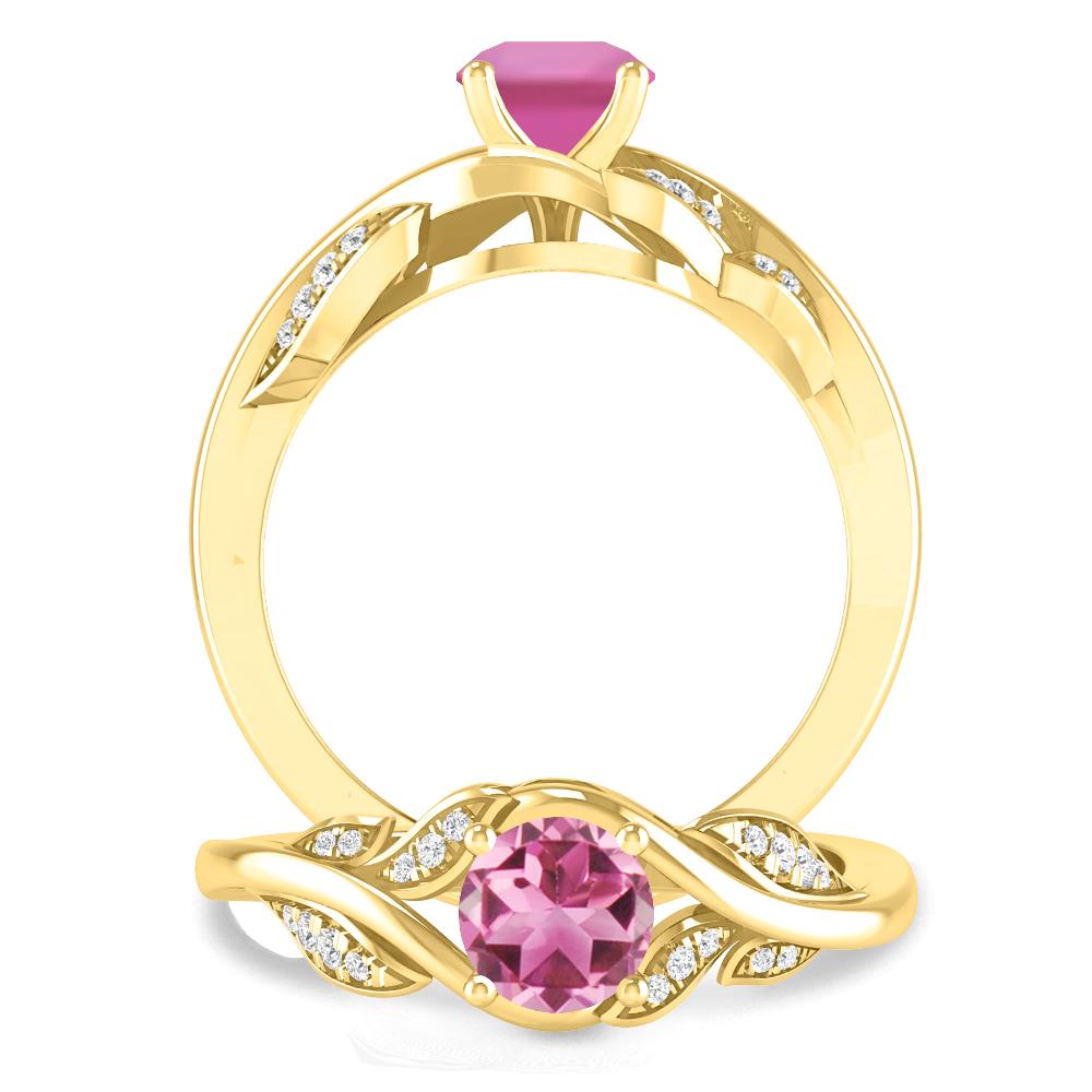 Yellow Gold - Pink Tourmaline