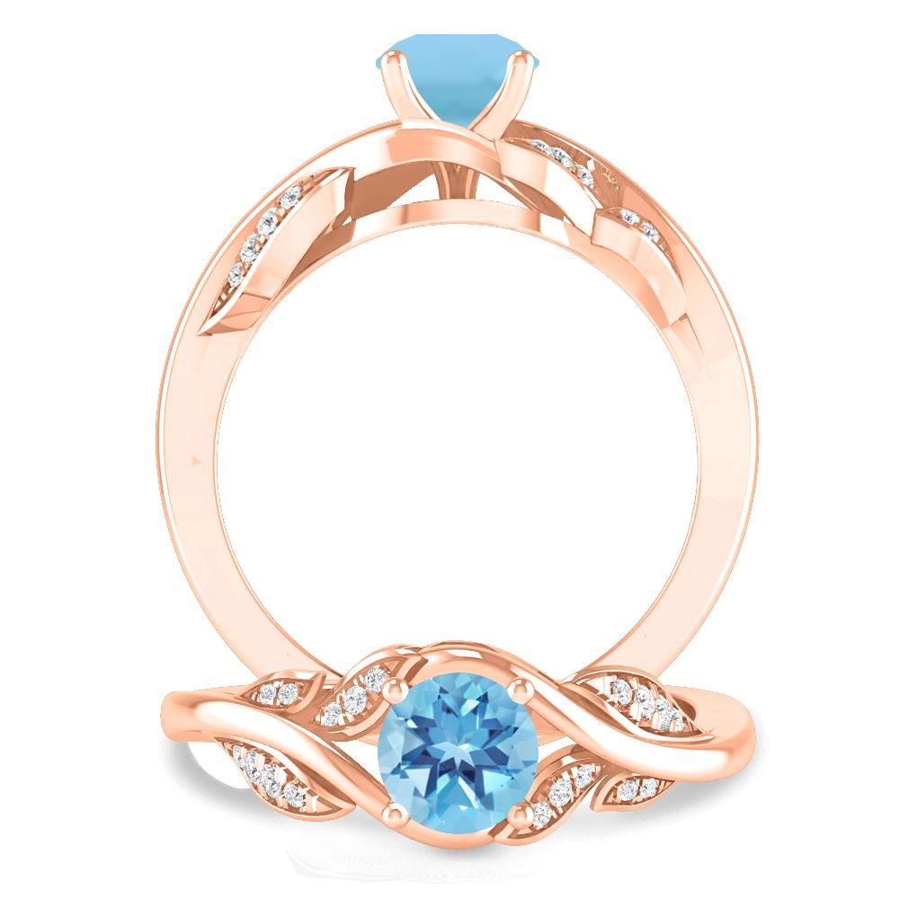 Rose Gold - Blue Topaz