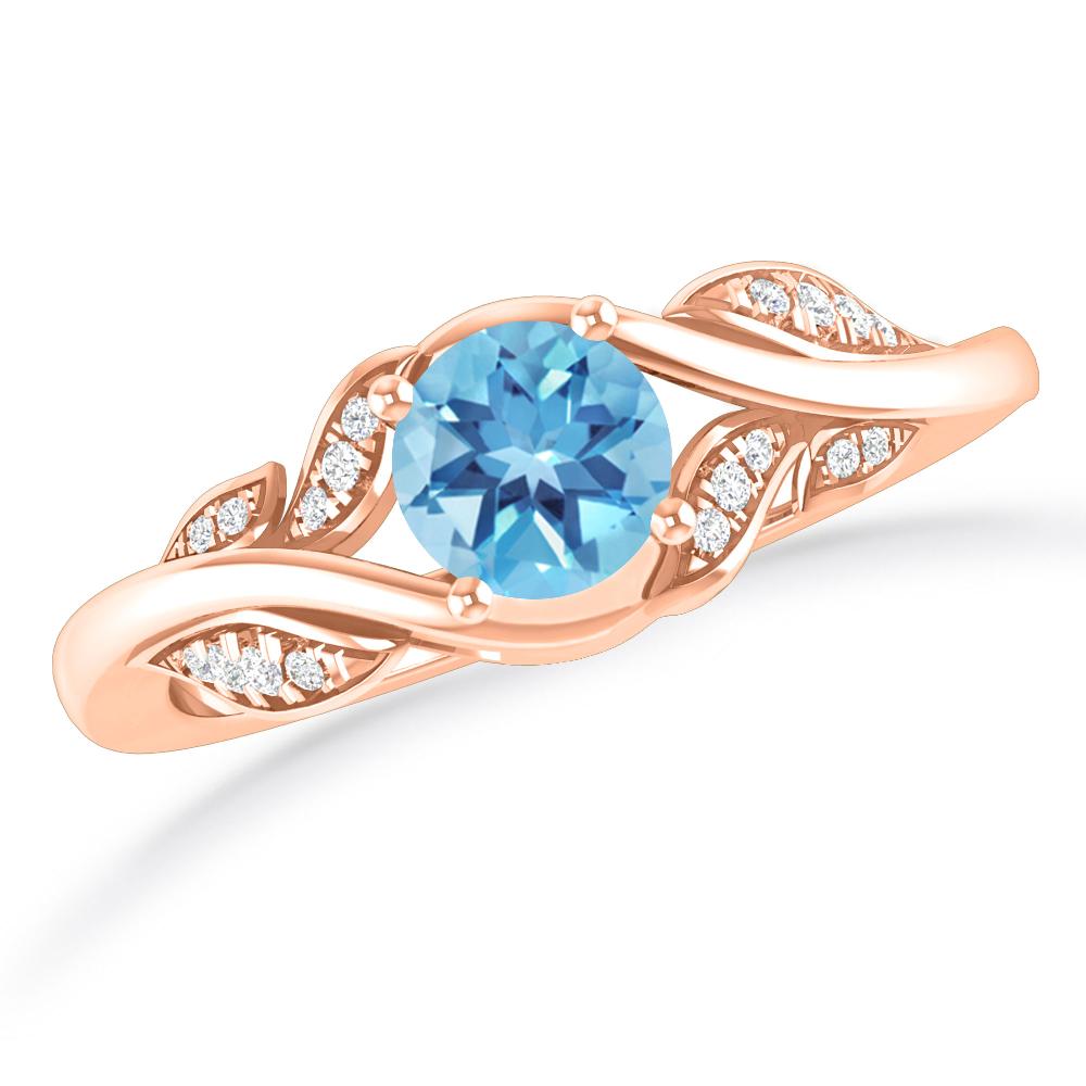 Rose Gold - Blue Topaz