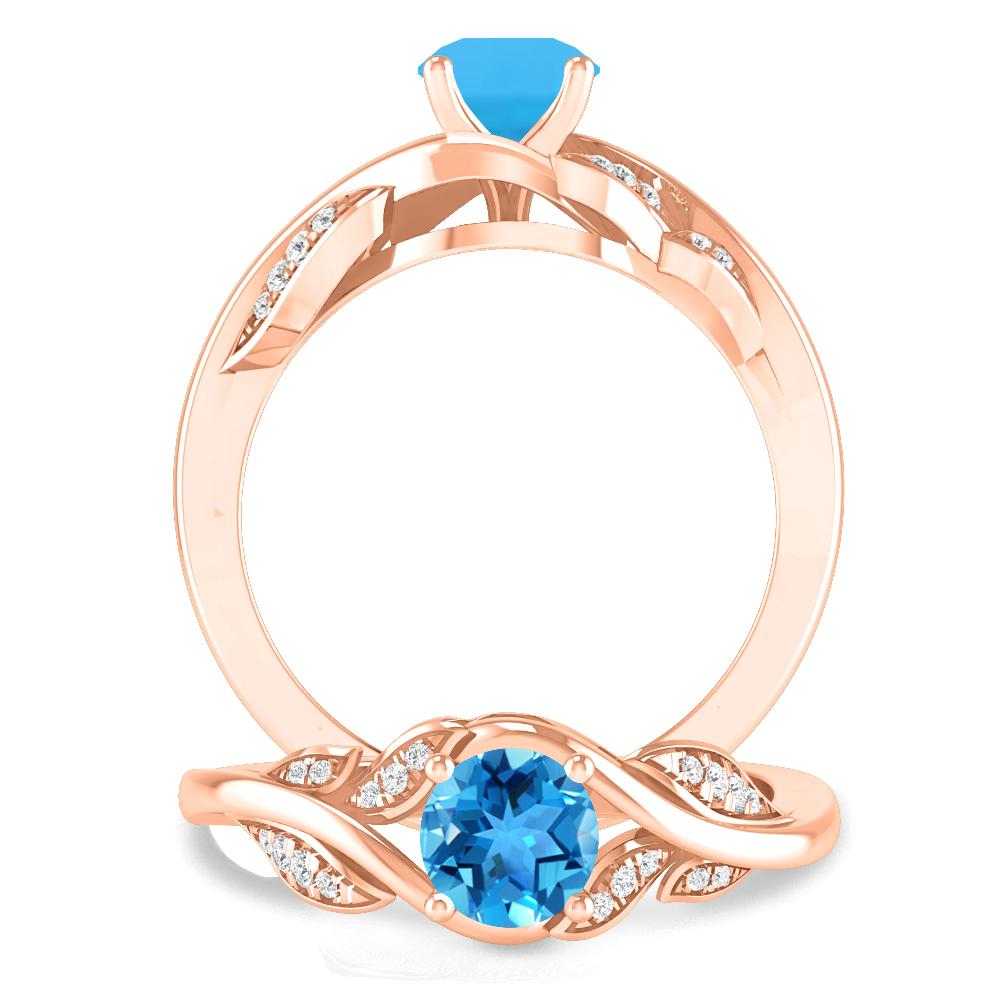 Rose Gold - Blue Topaz