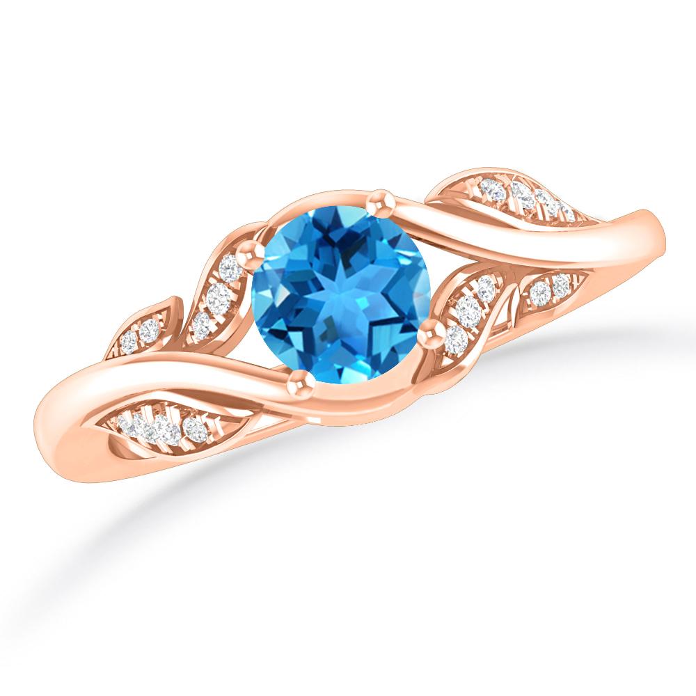 Rose Gold - Blue Topaz