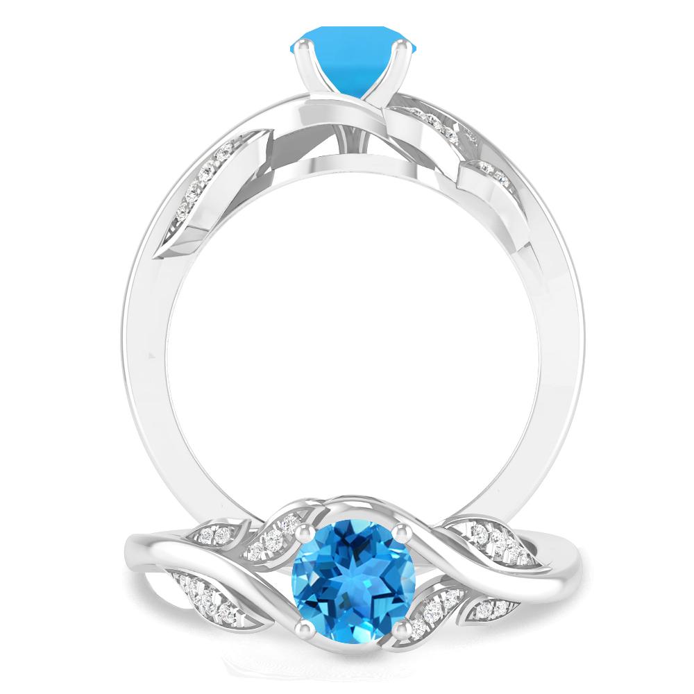 White Gold - Blue Topaz