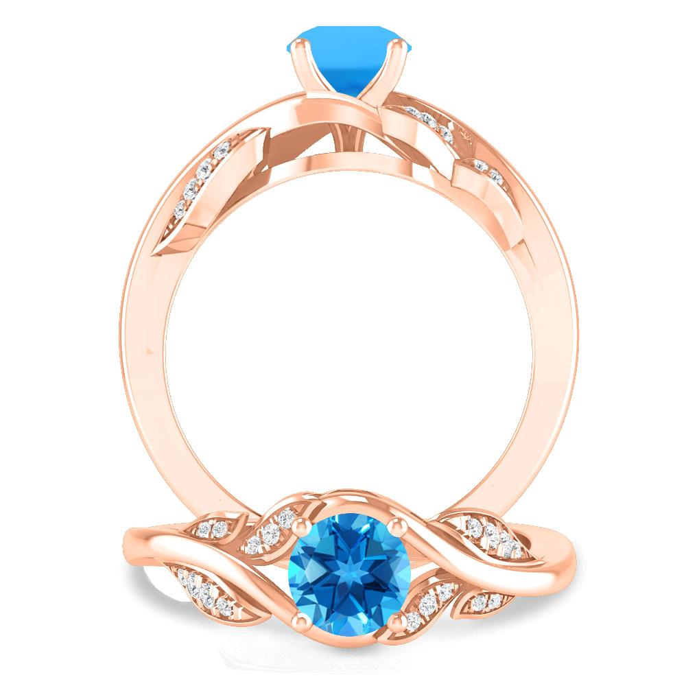 Rose Gold - Blue Topaz