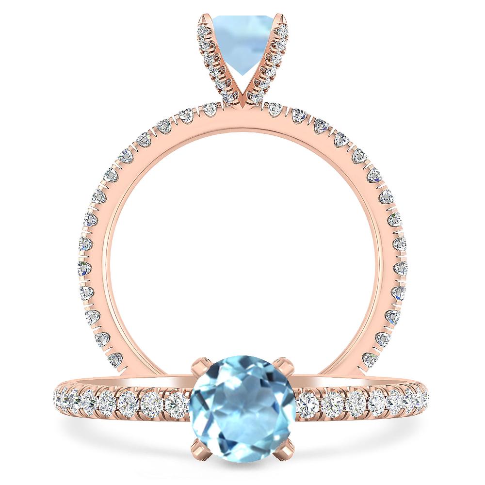 Rose Gold - Aquamarine