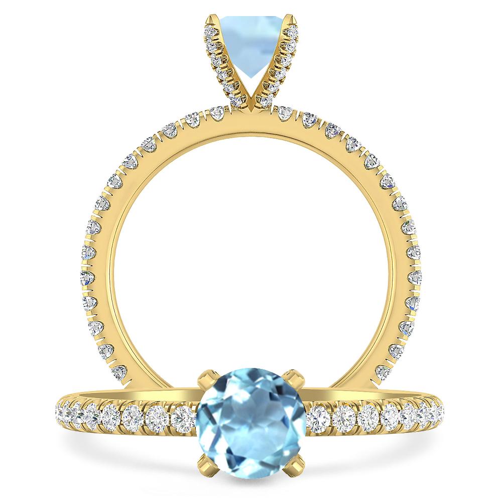 Yellow Gold - Aquamarine