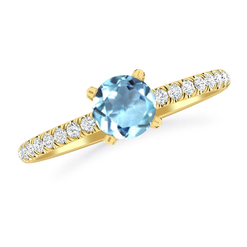 Yellow Gold - Aquamarine